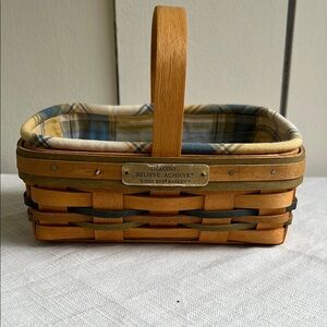 Longaberger 2001 IMAGINE BELIEVE ACHIEVE Bee Basket Signed with Liner